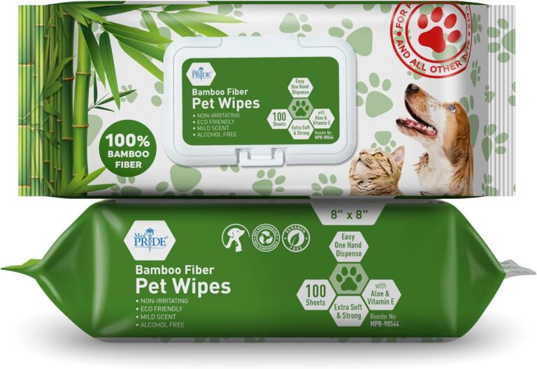 Plant Based Bamboo Fiber Dog and Cat Cleaning Wipes