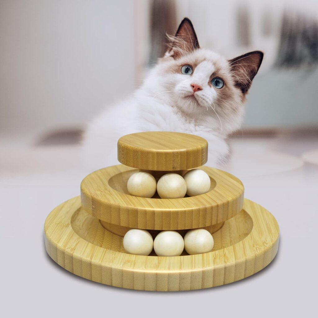 Natural Sustainable Wooden Cat Ball Toys